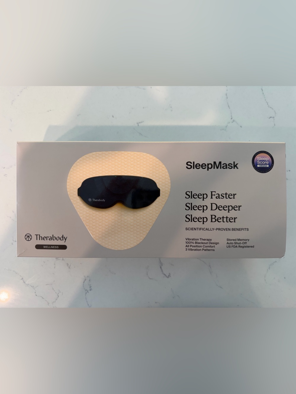 Therabody SleepMask Blackout Eye Mask with Vibration Therapy